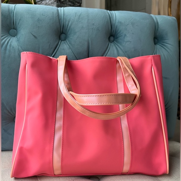 Clinique Pink Peach Waterproof Tote Bag NEW - Picture 4 of 10